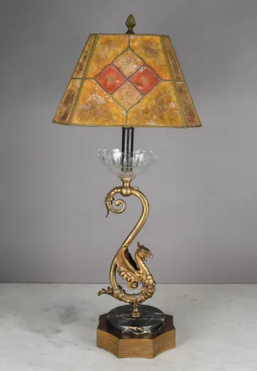 Antique Brass Dragon Table Lamp