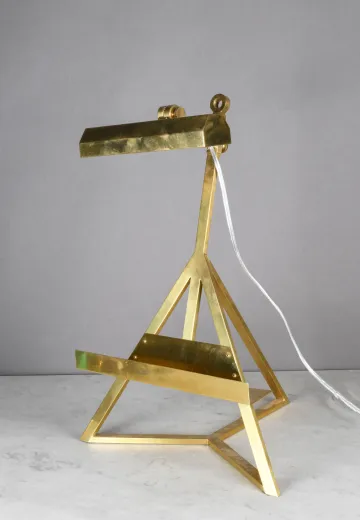 Polished Brass Table Top Picture Lamp