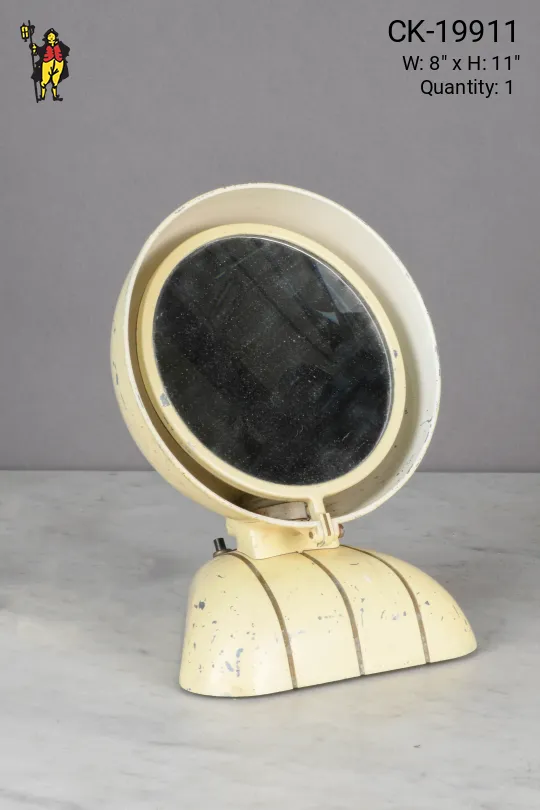 "Mr.O Lite" Off White Mid Century Makeup Mirror