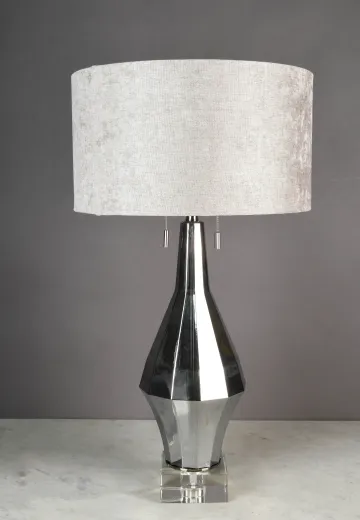Large Polished Nickel Oversize Table Lamp