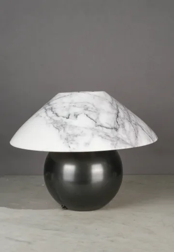 Bronze Table Lamp w/Marble Shade