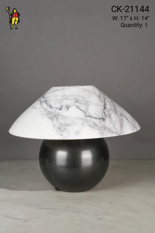 Bronze Table Lamp w/Marble Shade