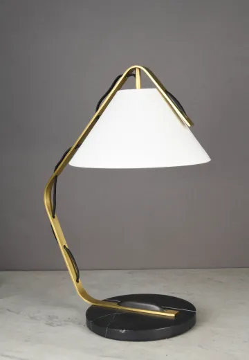 Black & Brass Modern Table Lamp