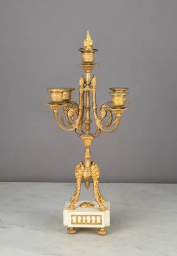 Brass Ornate Table Four Candle Holder