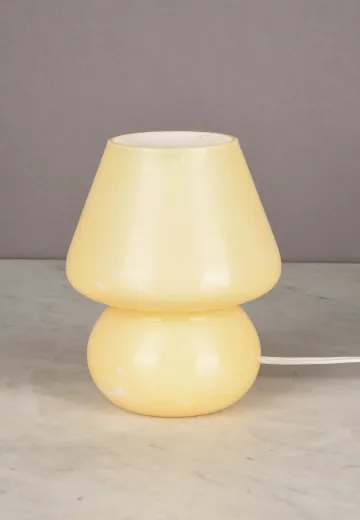 Beige Glass Small Table Lamp