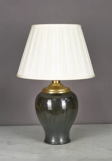 Dark Green & Brass Table Lamp