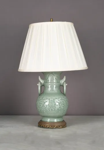 Green Traditional Ceramic Urn Style Table Lamp