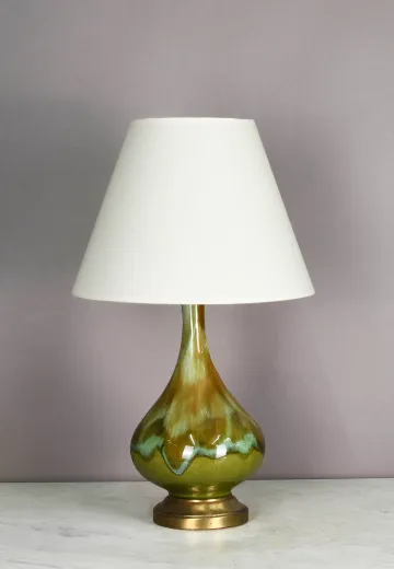 Painted Green Abstract Table Lamp