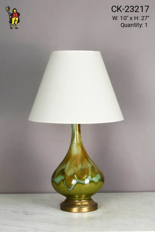 Painted Green Abstract Table Lamp