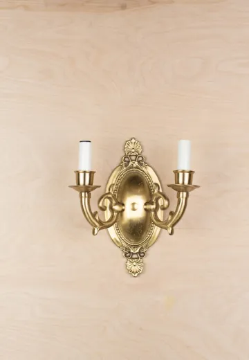 Aged Brass Two Light Wall Sconce