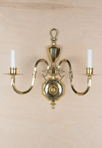 Two Candle Polished Brass Traditional Wall Sconce (Two Aged/Distressed)