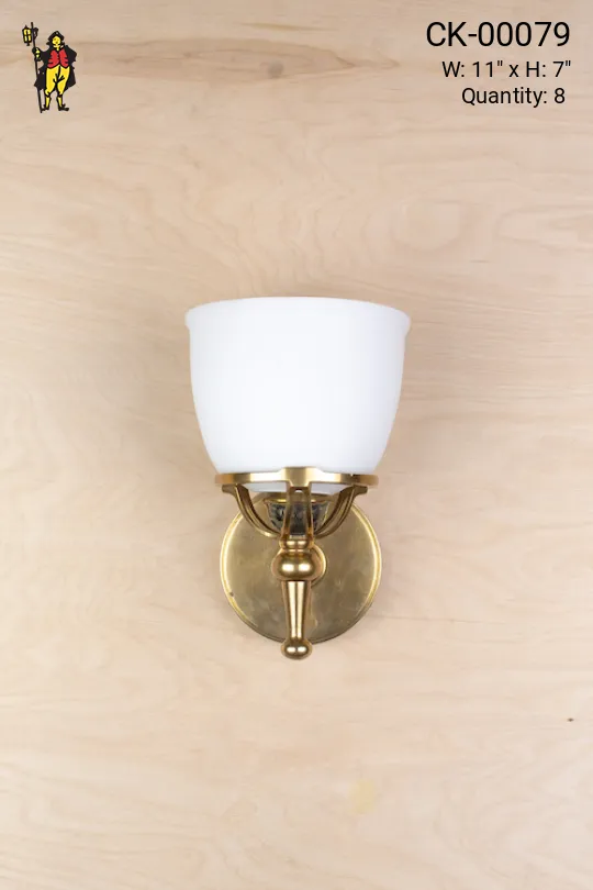 Brass Wall Sconce w/Frosted Glass Shade