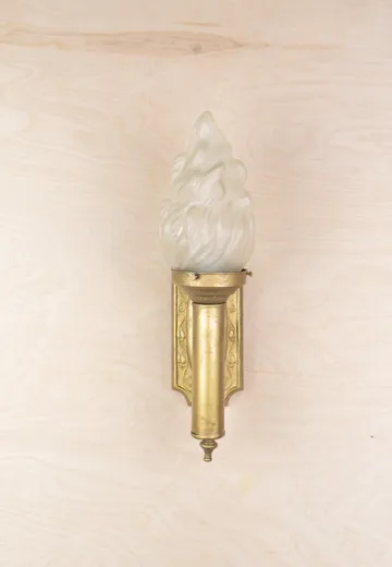 Torch Style Brass Wall Sconce