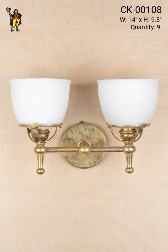 Two Light Wall Sconce w/Frosted Glass Shades
