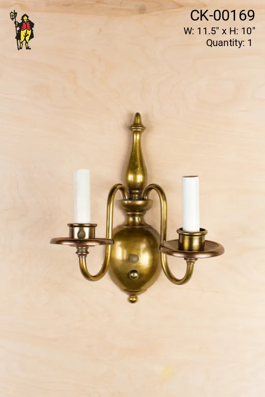 Traditional Two Arm Candle Wall Sconce