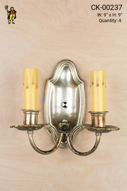 Two Candle Silver Wall Sconce