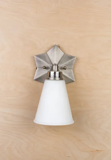 Star Shaped Matte Nickel Wall Sconce