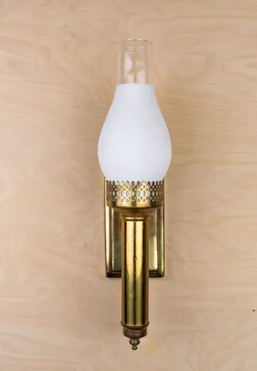 One Light Torch Style Wall Sconce With Frosted Chimney Shade