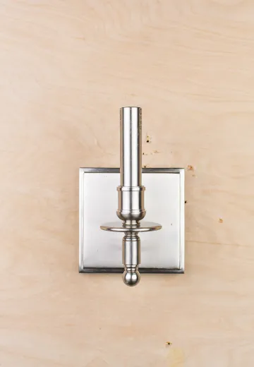 Single Candle Contemporary Nickel Wall Sconce