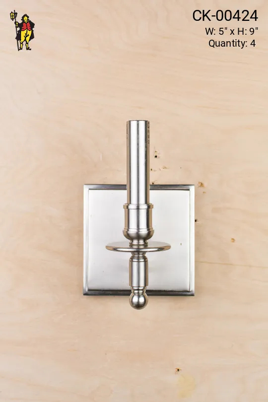 Single Candle Contemporary Nickel Wall Sconce