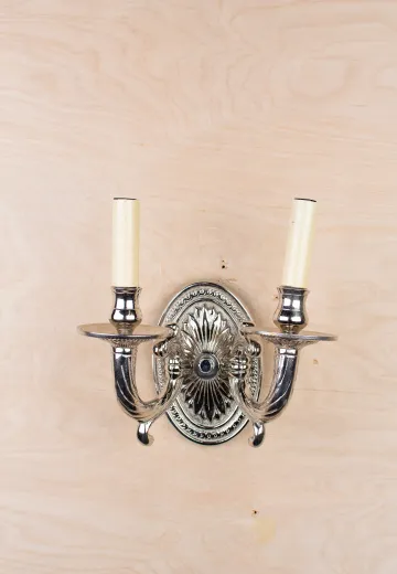 Nickel Two Candle Wall Sconce