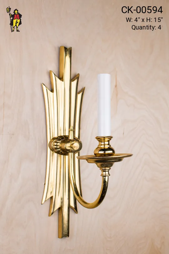 Single Candle Art Deco Wall Sconce