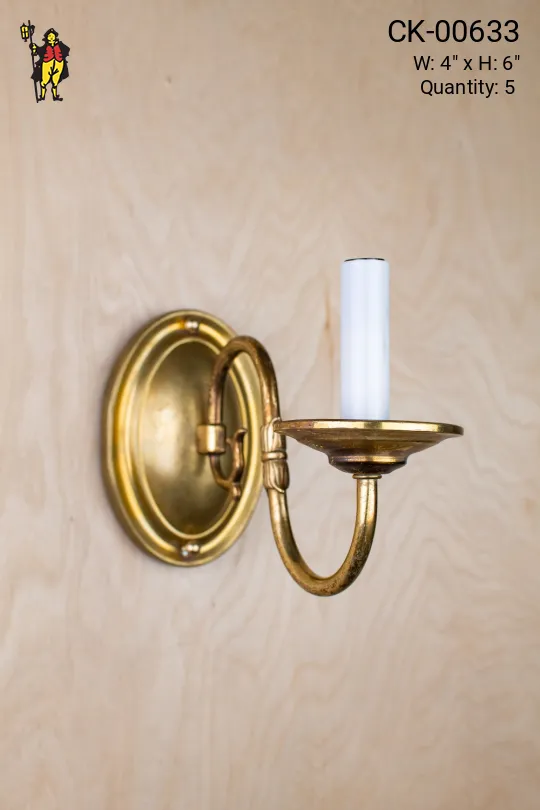 Traditional Curved Arm Brass Wall Sconce
