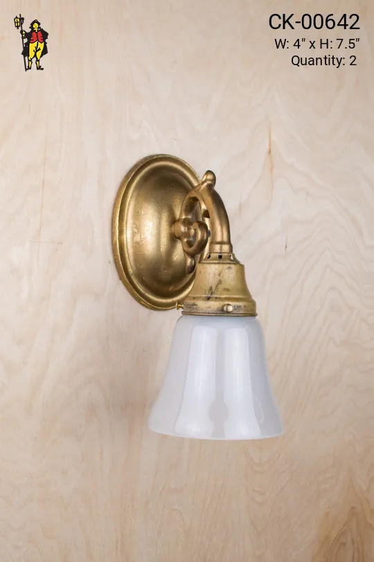 One Light Brass Wall Sconce With Frosted Glass Shade