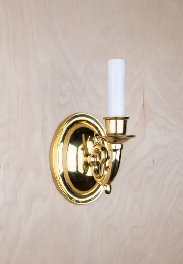 One Light Polished Brass Wall Sconce