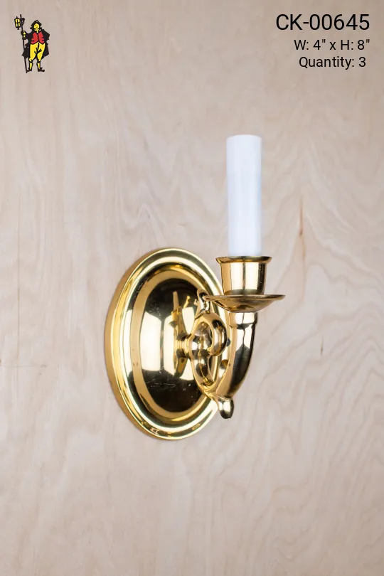 One Light Polished Brass Wall Sconce