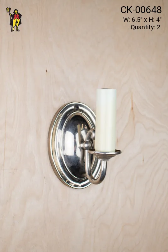 One Light Polished Silver Wall Sconce