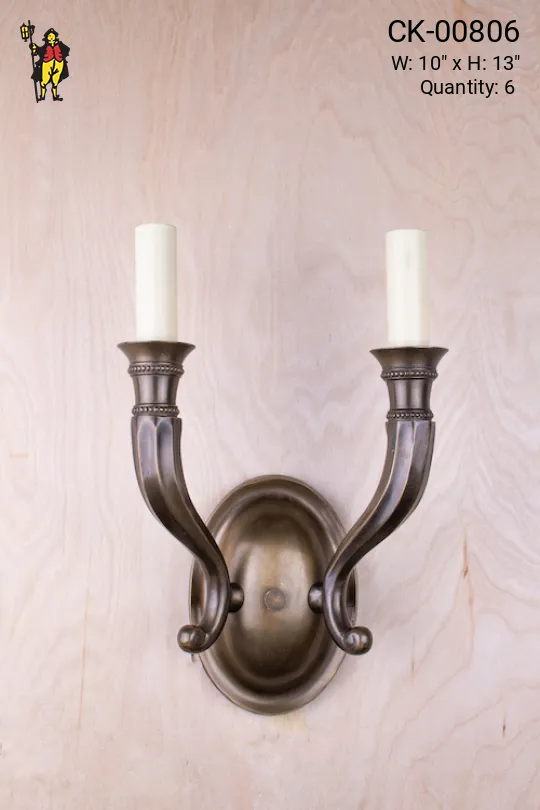 Bronze Two Candle Wall Sconce