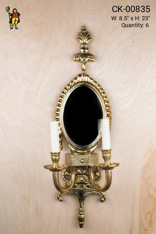 Two Candle Wall Sconce w/Mirror