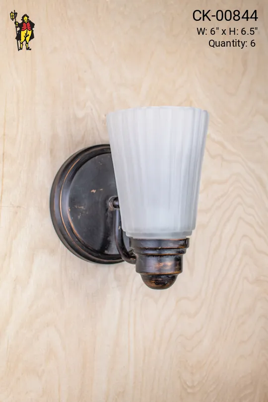 One Light Wall Sonce w/Pleated Glass Shade