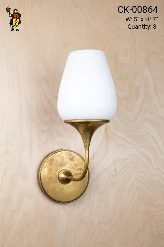Single Up Light Wall Sconce w/Frosted Glass Shade