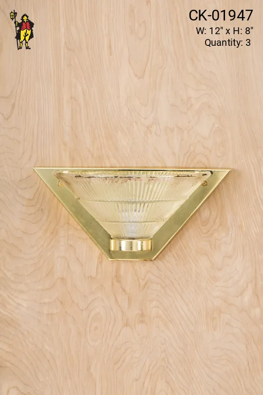 Gold Halophane Shaded Wall Sconce