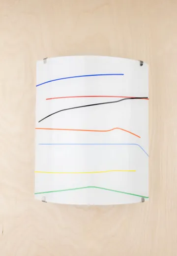 Painted Curved Glass Wall Sconce