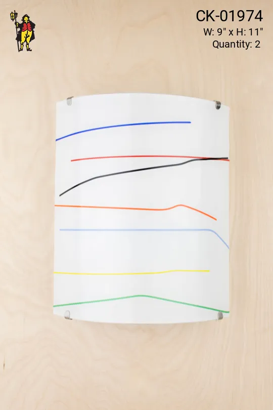 Painted Curved Glass Wall Sconce