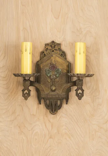 Gothic Two Candle Wall Sconce