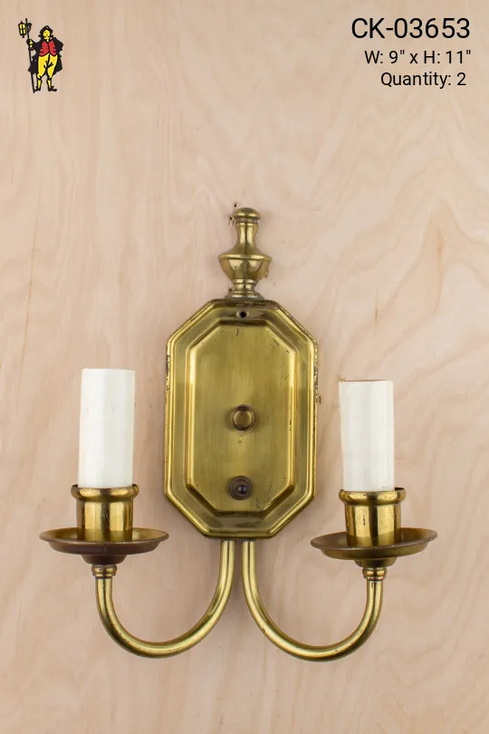 Two Candle Mid-Century Wall Sconce