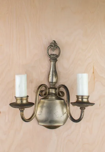 Silver Two Candle Traditional Wall Sconce