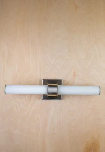 Two Frosted Glass Tube Wall Sconce