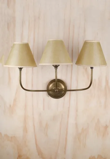 Antique Brass Three Light Wall Sconce