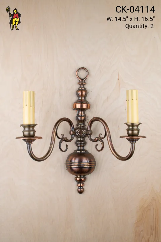 Polished Two Candle Formal Wall Sconce
