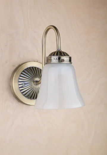 Single Curved Arm Brass Wall Scone