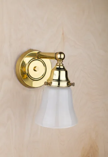 Polished Brass One Light Wall Sconce w/Frosted Glass Shade