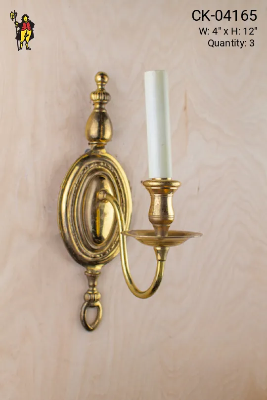 Polished Brass Single Candle Wall Sconce