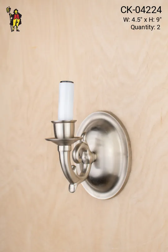 Single Curved Arm Nickel Wall Sconce