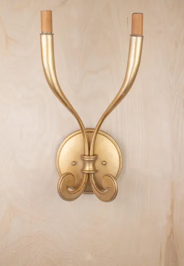 Two Candle Gold Wall Sconces