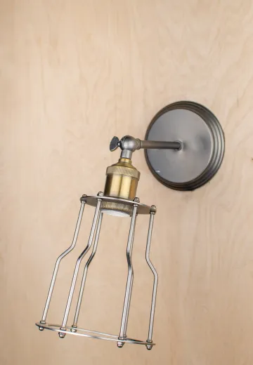 Industrial Adjustable Caged Wall Sconce